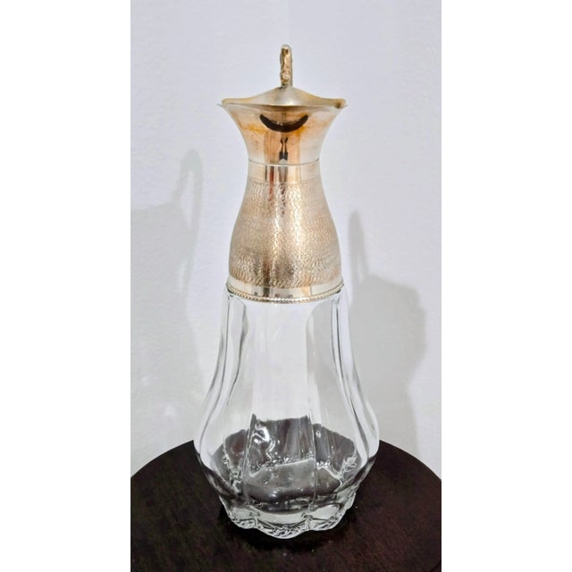 Elegant Italian Silver-Plated & Glass Pitcher – Vintage Made in Italy For Sale - Image 4 of 8
