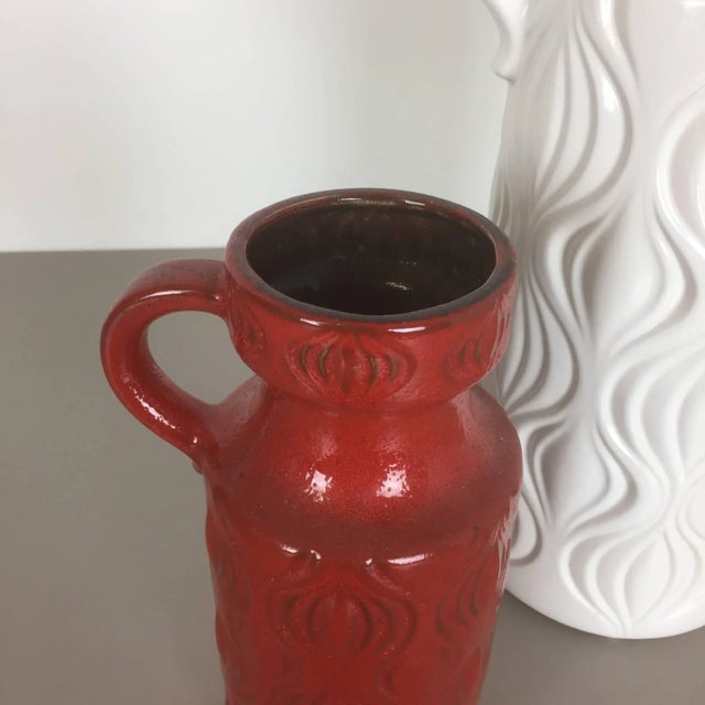Vintage German Fat Lava Onion Vases from Scheurich, Set of 2 For Sale - Image 6 of 11