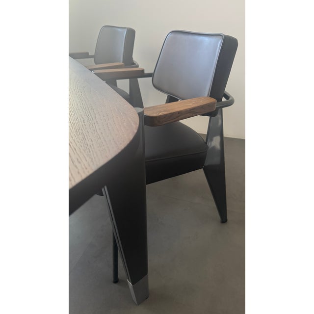 Presidence Executive Desk with Executive Chairs from Jean Prouvé, Set of 4 For Sale - Image 16 of 18