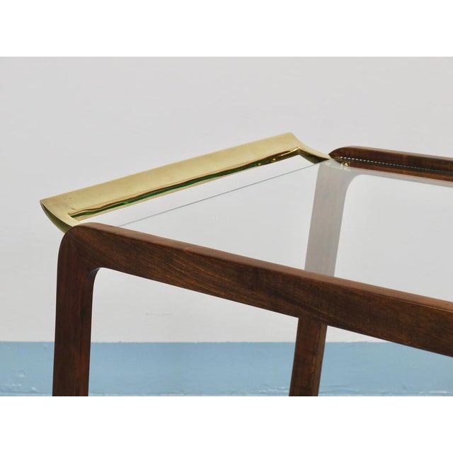 Mid-Century Modern Walnut and Brass Bar Cart by Oswald Haerdtl, 1950s For Sale - Image 17 of 18