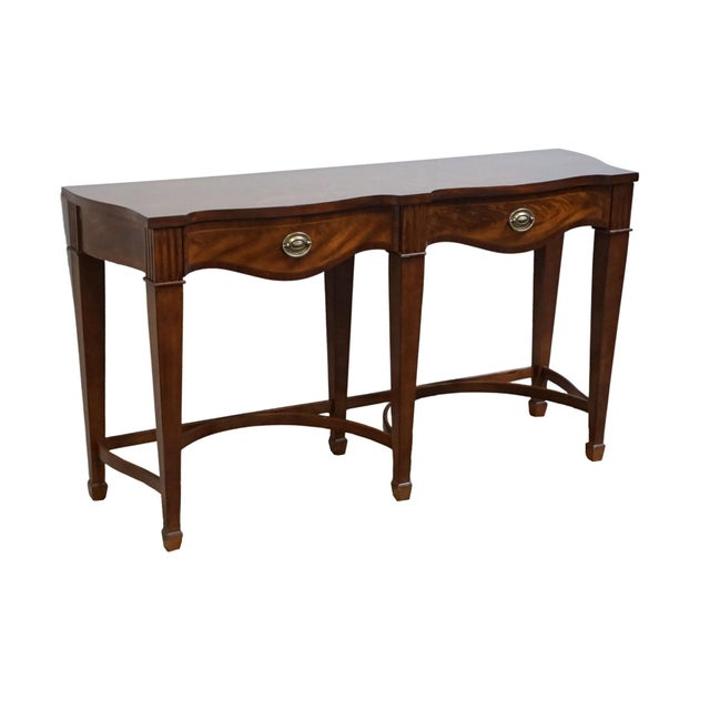 Broyhill Broyhill Furniture 100th Anniversary Collection Flame Mahogany Duncan Phyfe Style 62" Console / Sofa Table For Sale - Image 4 of 12