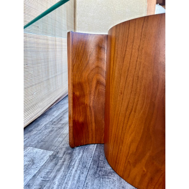Mid- Century Modern Scandinavian-Style Bent Wood Side Tables With Glass Tops. Circa 1960s For Sale - Image 12 of 18