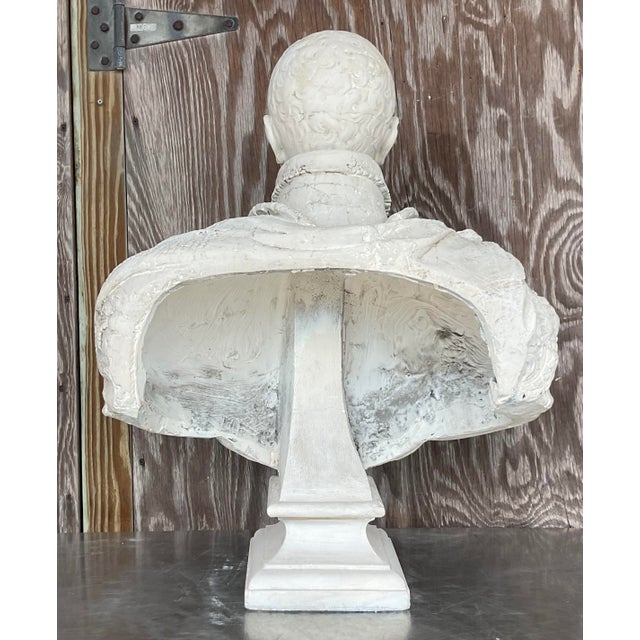 Ivory Late 19th Century Vintage Boho Plaster Bust of Moorish Man For Sale - Image 8 of 8