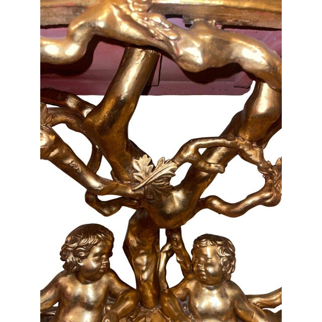 Wood Italian Early 19th Century Giltwood Mirror and Console Table, Tuscany. For Sale - Image 7 of 9
