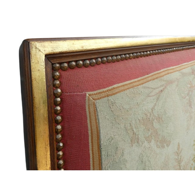 Antique Padded Headboard with Gold Lacquered Profiles, 1950s For Sale - Image 3 of 6