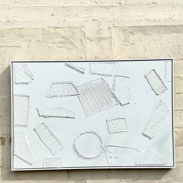 Infuse your space with artistic energy through this Vintage Boho Abstract Mixed Media Painting on Canvas. Featuring a...