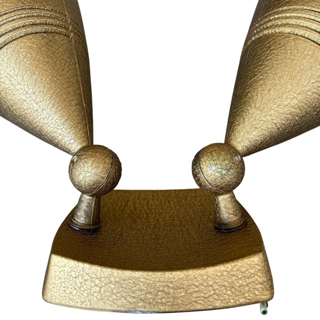 Pair 1960s Stonco Award Series Outdoor Bullet Lights Cast Aluminum Antique Gold Crackle Finish Nos For Sale - Image 9 of 18