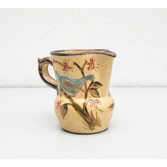 Catalan Hand-Painted Ceramic Jug Vase by Diaz Costa, 1960s For Sale - Image 11 of 14