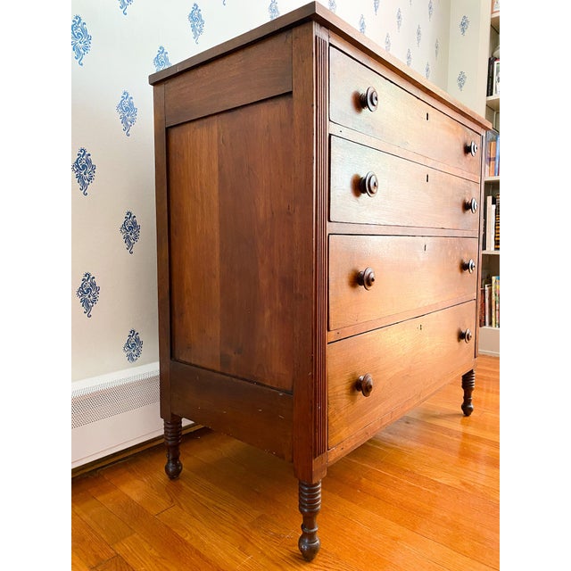 Neoclassical Antique Early 1800s Southern Neoclassical Walnut Chests of Drawers, Likely From Central Virginia For Sale - Image 3 of 15