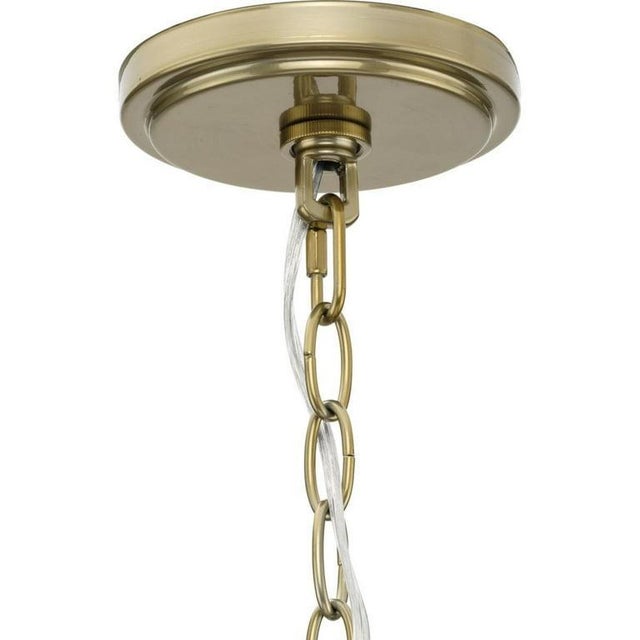 Metal 5-Light Light Gold Ring Chandelier, 26" Round, Minimalist Modern Lighting For Sale - Image 7 of 8