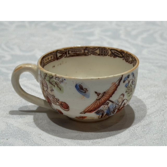 Asian Style Rare Antique c.1885 English Chinoiserie "Mikado" Miniature Cup & Saucer Set For Sale - Image 4 of 15