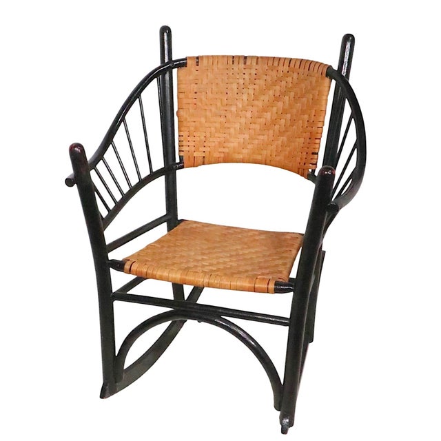 Mid 20th Century Old Hickory Style Rocking Chair For Sale - Image 14 of 15