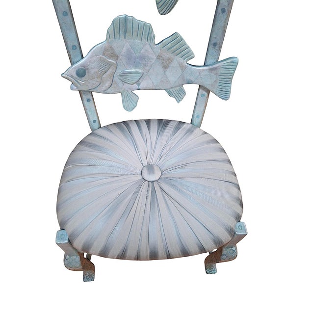 MacKenzie-Childs Pearlescent “Fantasy Fish” Accent Chair For Sale - Image 10 of 16