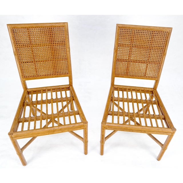 Mid-Century Modern Set of 6 Mid Century Modern McGuire Cane 7 Rattan Dining Chairs MINT For Sale - Image 3 of 15