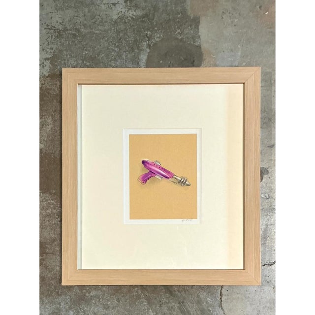 Vintage Framed Ray Gun Illustration on Paper For Sale In West Palm - Image 6 of 12