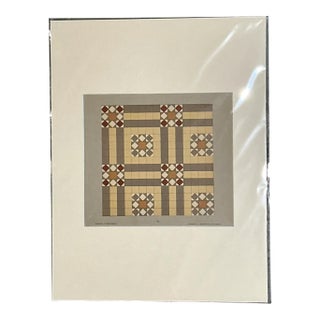Vintage Geometric Tile Pattern Serigraph For Sale