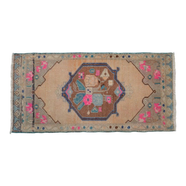 Turkish Hand Made Distressed Rug - 1'10" X 3'9" For Sale
