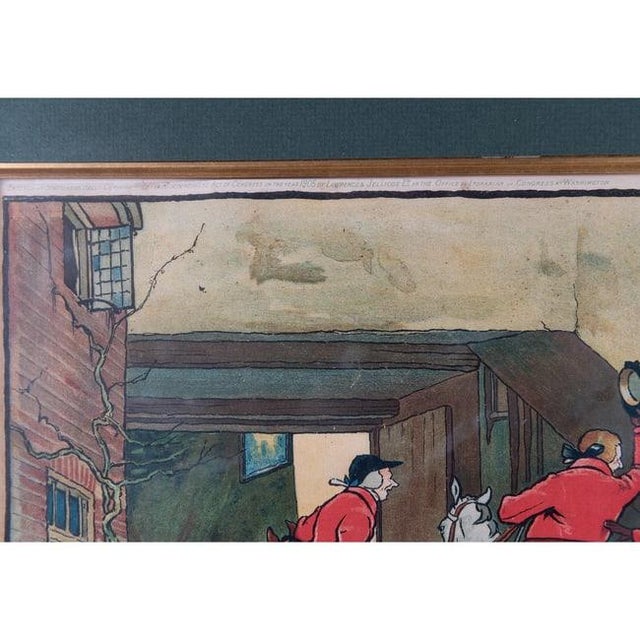 English 1905 Cecil Aldin Pencil Signed Color Lithograph "Leaving for the Fox Hunt" For Sale - Image 3 of 7