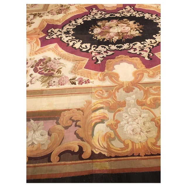 Antique French Aubusson Tapestry Wool 14x17 Tan, Ivory & Black Handmade Area Rug #9902078 For Sale In Houston - Image 6 of 12