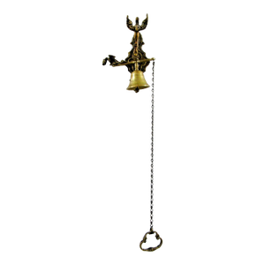 Antique Monastery Call to Prayer Wall Bell With Chain Handle Ringer