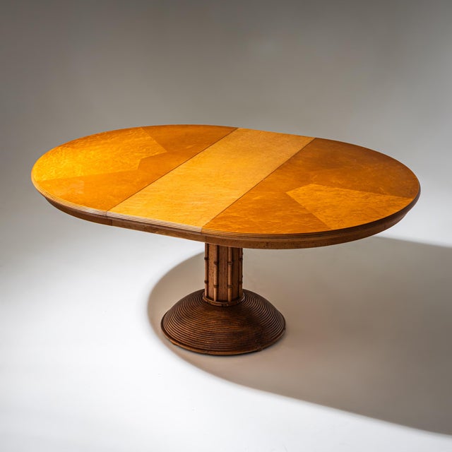 French Faux Bamboo Dining Table with Chairs, 1960s, Set of 5 For Sale - Image 6 of 16