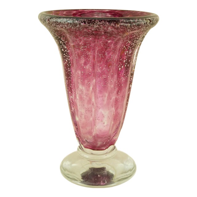 Vintage Murano Submerged Bubble Glass Vase by Ignoto, 1970s For Sale