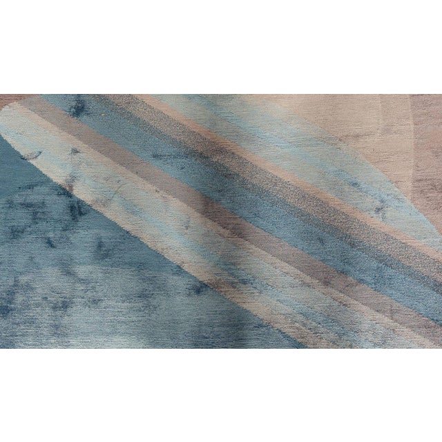 Early 21st Century Modern Oasis Hand Knotted Wool, Silk Rug by Doris Leslie Blau For Sale - Image 5 of 8