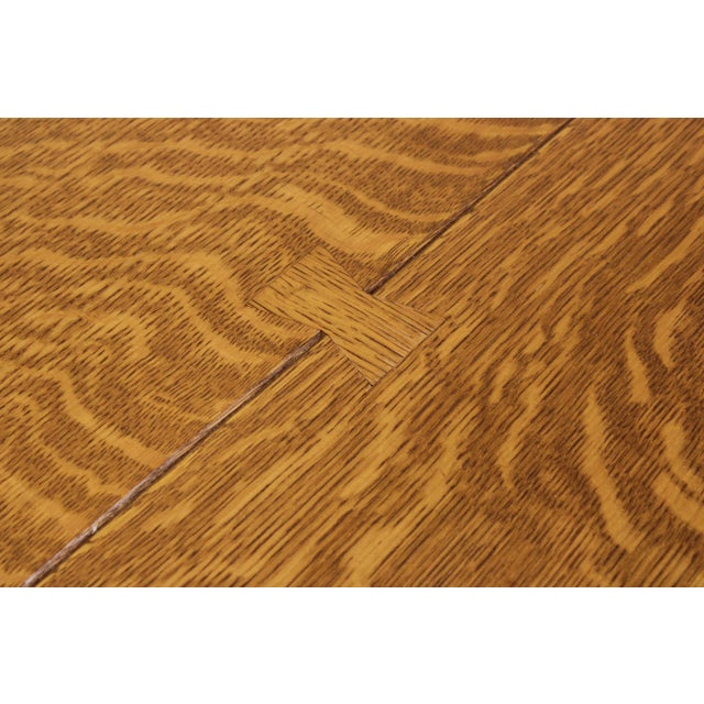 Wood Stickley Drawleaf Mission Oak Dining Room Table For Sale - Image 7 of 18