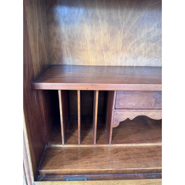 L. & J.G. Stickley, Inc. Mid 20th Century L. & j.g. Stickley Cherry Valley Solid Cherry Fall-Front Desk on Chest For Sale - Image 4 of 12
