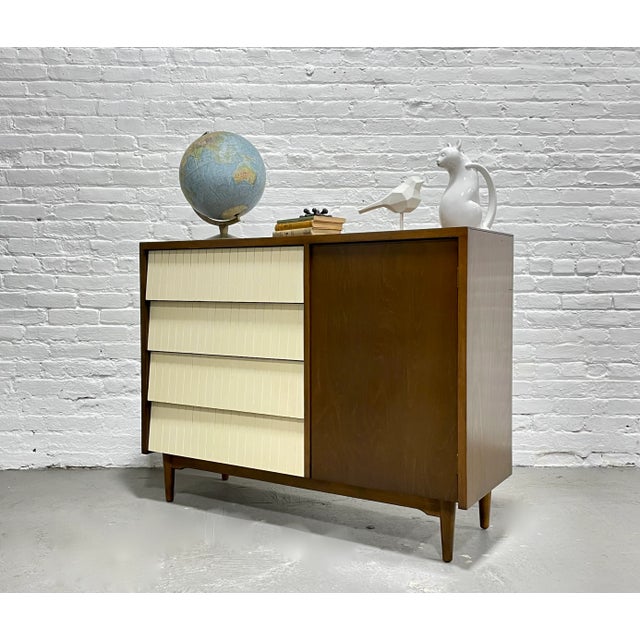 Mid Century Modern Walnut + White Gentlemen's Chest