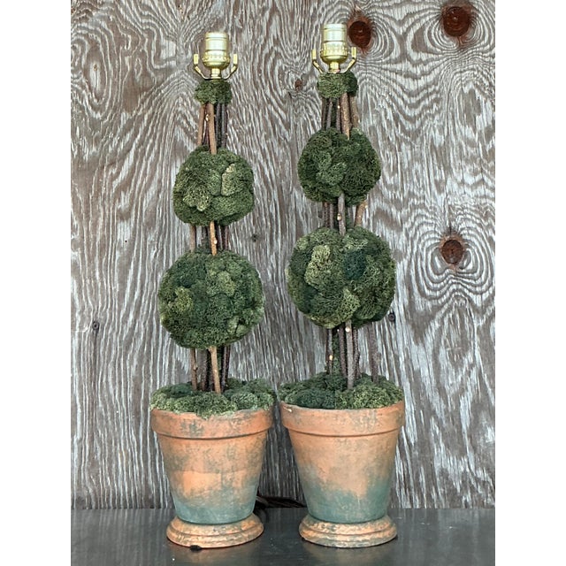 Hollywood Regency Vintage Regency Topiary Lamps - A Pair For Sale - Image 3 of 11
