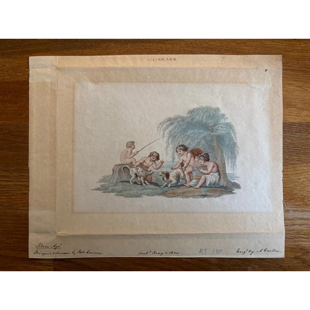 Nude Putti Stipple, 1800, Engravings, Set of 4 For Sale - Image 13 of 18
