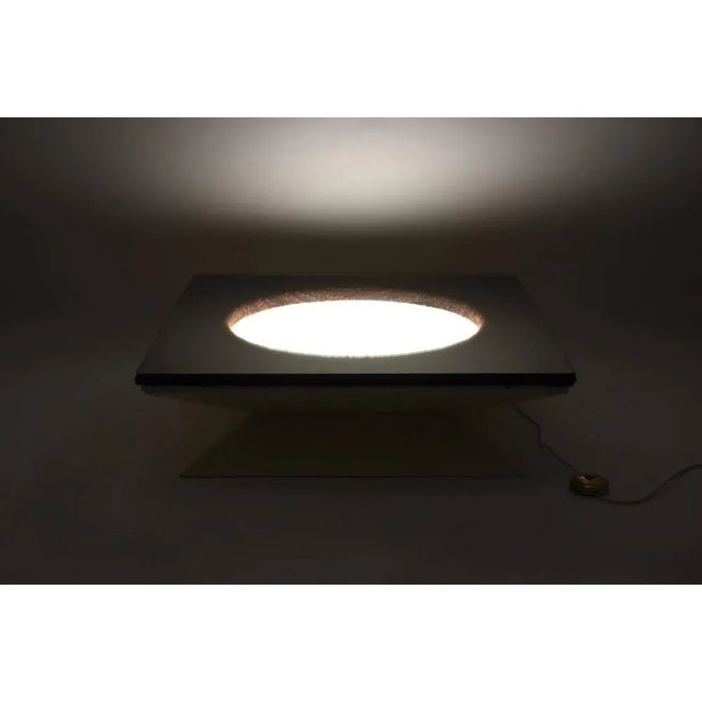 1970s Mid-Century Modern Italian Coffee Table with Internal Light from MIM, 1970s For Sale - Image 5 of 10