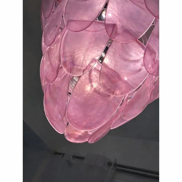 Contemporary Italian Petals Chandelier in Pink Murano Glass by Simoeng For Sale - Image 3 of 6