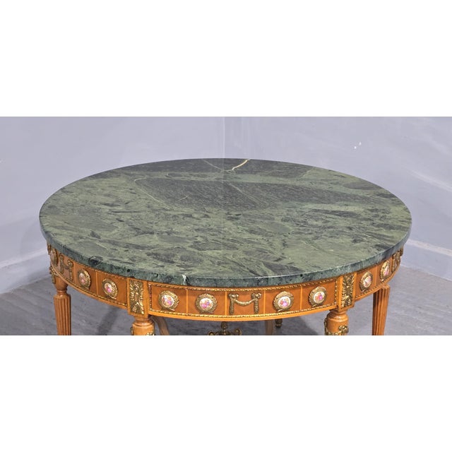 1920s Marble and Porcelain Plaque Coffee Table, 1920s For Sale - Image 5 of 9
