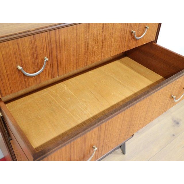 Mid Century Modern Vintage Teak Dresser Chest in the Style of Meredew Danish Style For Sale In Greensboro - Image 6 of 12