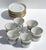 Societa Ceramica Italiana 1950s Italian Demitasse Espresso Cup Set of 6 Matching Saucers Gold Leaf Porcelain For Sale - Image 4 of 14