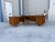 Monteverdi-Young 1960s Mid-Century Modern Walnut L-Shaped Executive Desk With Black Laminate Top For Sale - Image 4 of 16