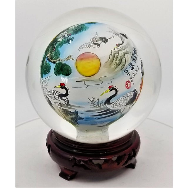 Chinese Reverse Painted Glass Ball For Sale - Image 3 of 12