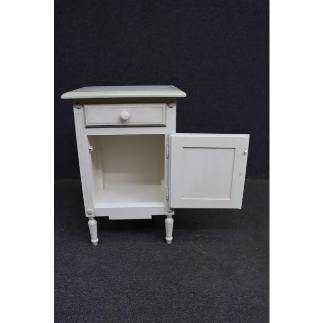 French French Louis XVI-Style Painted Nightstand For Sale - Image 3 of 12