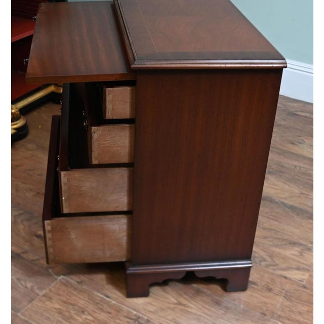 Georgian Revival Mahogany Bachelor's Beside Cabinets, Set of 2 For Sale - Image 3 of 8