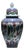 Handmade Ceramic Grand Shah Vase with Lid (60cm) Classic White Saz Leaf & Carnation For Sale