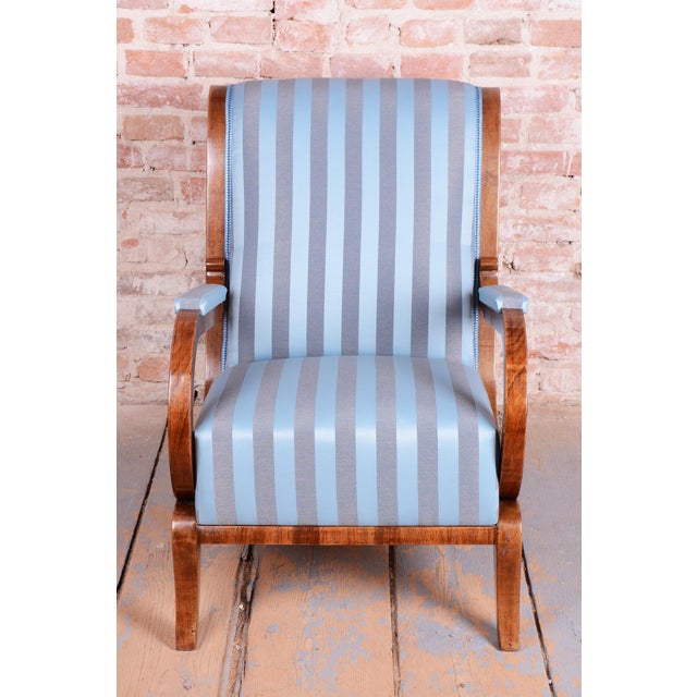 Biedermeier Lounge Chair in Oak, Spruce and Walnut, Austria, 1830s For Sale - Image 6 of 12
