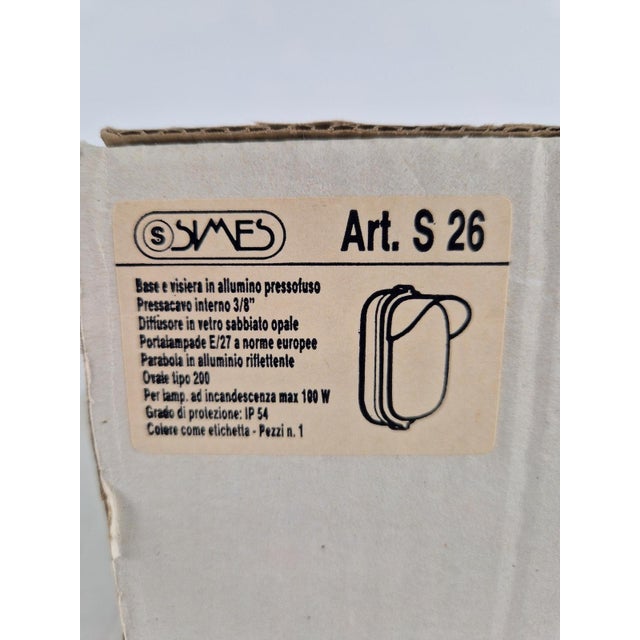 Vintage Simes Outdoor lamp wall lamp metal glass ’80 Italy white Vintage outdoor lamp from the Italian brand Simes Quality...