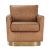 Striking arm chair upholstered with top grain caramel tan leather and natural hide accents. Each may vary in natural...
