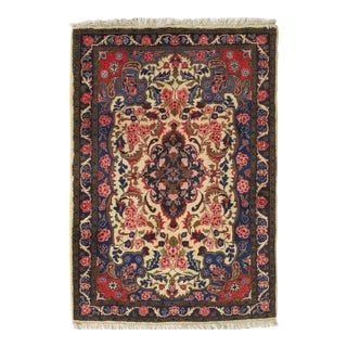 Antique Hand-Knotted Persian Bidjar Rug 3'6" X 5'1" For Sale