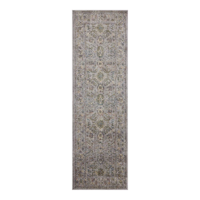 Jean Stoffer x Loloi Bradbury Grey / Multi 2'-6" x 12'-0" Runner Rug For Sale