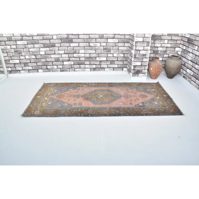 Pink Rose Muted Oushak Hand Knotted Area Rug For Sale - Image 11 of 11