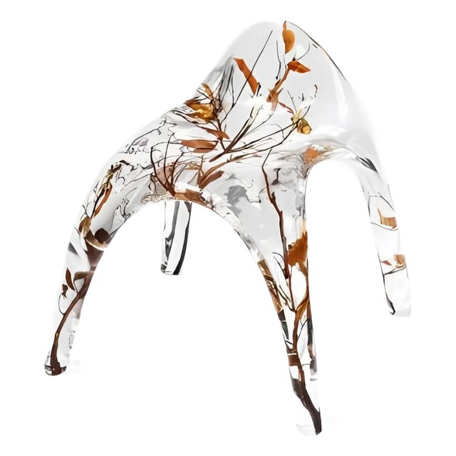 Branched Low Back Transparent Chair For Sale