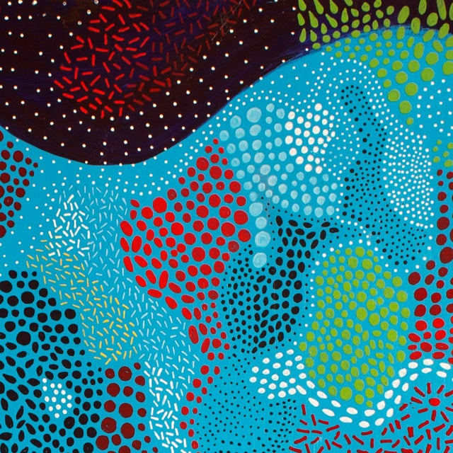 Contemporary Woman With Dogs — Abstract Expressionist Painting, Oil Markers and Acrylics on Canvas, 36 × 48 In For Sale - Image 3 of 5